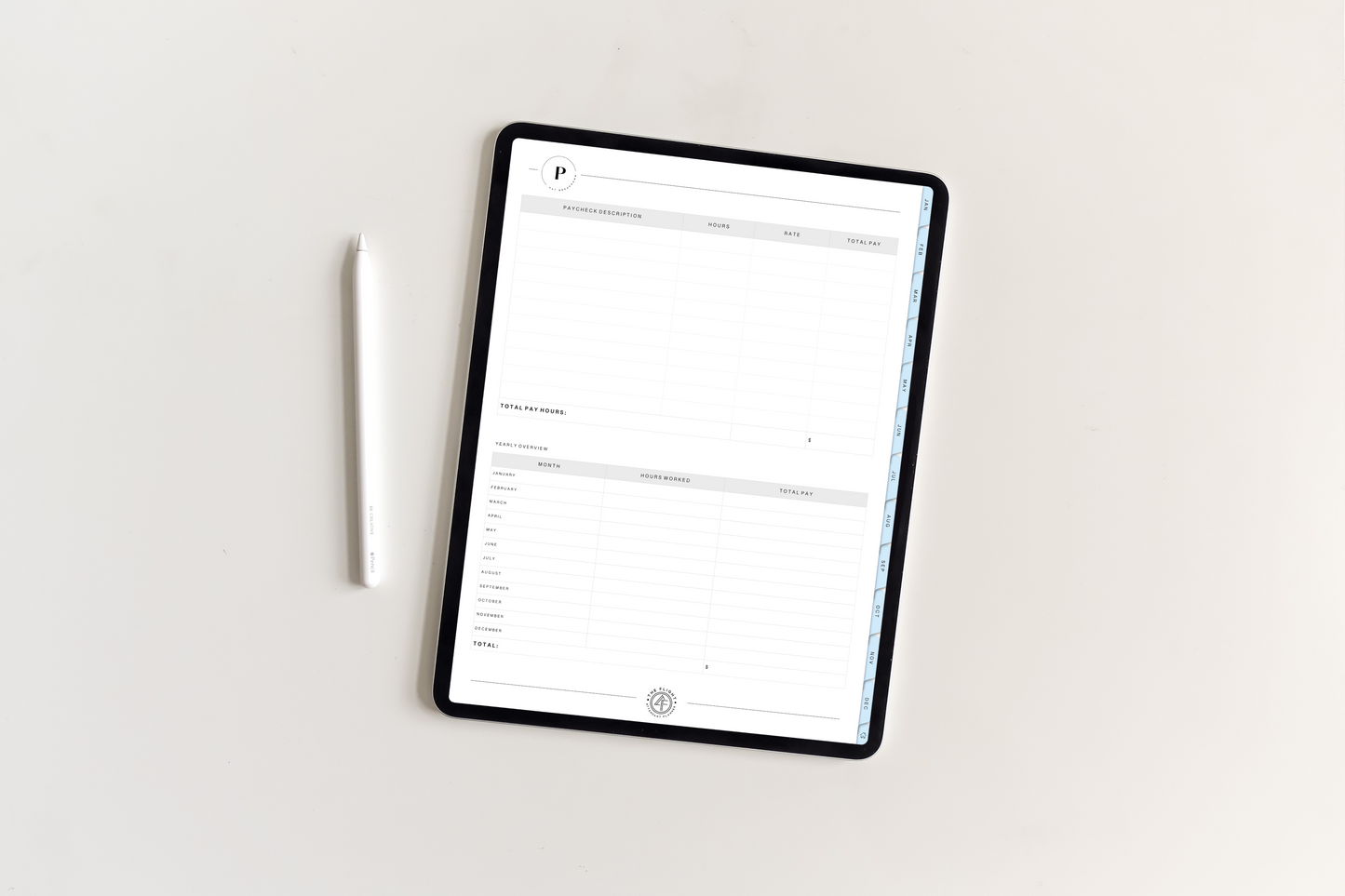 UNDATED iPad Flight Attendant Planner