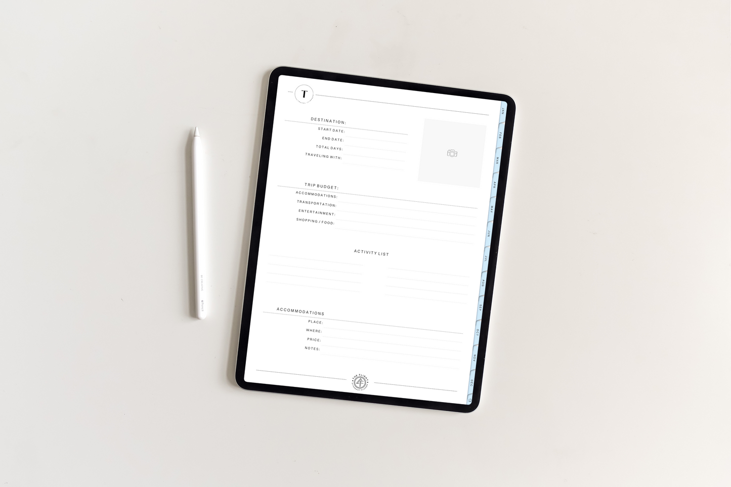 UNDATED iPad Flight Attendant Planner